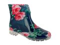 Damen Gummistiefelette Regenstiefel Schlupfschuhe Stiefelette Schuhe Gummi Blume