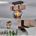 Schlaf Wohn Zimmer Raum Lampe Holz Flur Strahler Decken Leuchte Glas Chromfarben