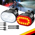 2er Fahrradlicht Licht Vorne Rücklicht Fahrradbeleuchtung LED Lichterset Fahrrad