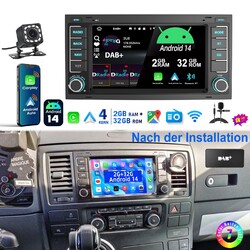 DAB+ Für VW Touareg Multivan V Carplay Autoradio Android 14 GPS RDS 64G WiFi KAM