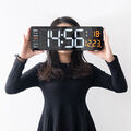 LED Digital Wanduhr Datum Temperatur USB-Wecker Alarm Clock mit Fernbedienung DE