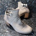 tolle Sommer Stiefeletten Ankle Boots 39 Materialmix RV beige TOP
