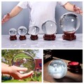 Glaskugel Lensball Klare K9 Kristallkugel Fotokugel Ø 100-200mm mit Holzständer
