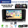 KAM+ Autoradio Wireless Apple Carpaly Android 14 GPS Navi WiFi BT für AUDI A3 S3