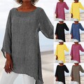 Damen Lose Oberteile  Langarm T-Shirt Bluse Hemd Freizeit Top Longshirt DE