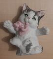 Sammel Katze Deko Figur Ca.6cm Miniatur Kätzchen mit Rosa Schleife 