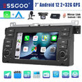 Carplay Autoradio Android 12 BT GPS DAB+ KAM MIK Für BMW 3er E46 318 320 325 M3