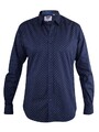D555 Duke Herren Langarm Hemd Navy All Over Print Neu M L XL (110805R)