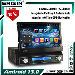 8-Kern Android 13 1 Din Autoradio GPS Navi CarPlay DAB+ 4+64GB WiFi Radio BT 5.0