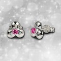 Ohrringe für Damen 7mm Ohrstecker Sterling Silber Blüte Zirkonia pink SDO529R