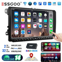 DAB+ Android 14 2+32G CarPlay Autoradio GPS BT Für VW Golf 5 6 Tiguan Touran EOS