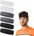 6 St Sport Stirnband Herren/Damen, Elastisch, Rutschfest, Baumwolle, Sport