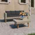 2-tlg. Garten-Lounge-Set mit Auflagen Poly Rattan Beige