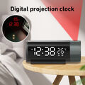 LED Alarm Wecker mit Projektion Digital Spiegel USB Alarmwecker Tischuhr Snooze