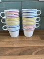 Rayware Stapelbare Feinporzellan Kaffeetassen 6er Set Regenbogenfarben