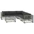 Garten Lounge Set Polyrattan Sofa Set Sitzgruppe Sitzgarnitur Grau Gartenmöbel
