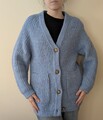 Grobe blaue Zara Strickjacke Gr. MWear oversized Top Zustand