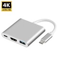 USB C Hub 3in1 Adapter HDMI 4K PD USB 3.0 Type-C Dock für MacBook Samsung Dell