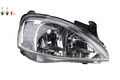 Scheinwerfer Halogen passend für Opel Corsa C 09/2000 -06/03 Rechts Leuchtmittel