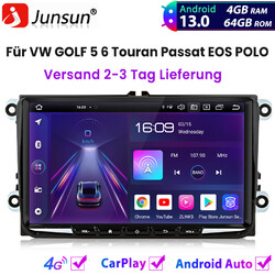 DAB+ Carplay Autoradio Android 13 GPS Navi 4+64GB Für VW GOLF 5 6 Passat Touran