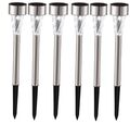 LUXUS LED SOLAR LEUCHTE 6 ER SET SOLAR LAMPE AUßEN LEUCHTE ERDSPIEß GARTEN LAMPE