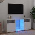 120cm TV Schrank mit RGB LED Leuchten Lowboard HiFi TV-Ständer Fernsehschrank