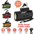 Solar Radio Handkurbel AM/FM SOS Notfall Handy Ladegerät LED Taschenlampe USB