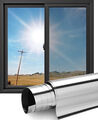Spiegelfolie Selbstklebend Sonnenschutz Fenster Folie Sichtschutz Silber UV NEU