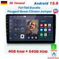 4+64G Für Fiat Ducato Peugeot Boxer Citroen Android13 Autoradio GPS NAVI Carplay