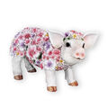 Schweine Figur stehend Blumenschwein Deko Ferkel stehend Deko Schwein Skulptur