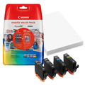 4 Canon CLI-526 C/M/Y/BK Patronen +50 Blatt Fotopapier für Pixma iP 4840 4850