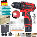 12V Akkuschrauber Akku-Bohrschrauber mit Ladegerät und 1500mAh 2x Akku+25x Bits