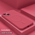 Magsafe Hülle für iPhone 15 14 13 12 11 Pro Max XS XR Handy Schutz Case Silikon