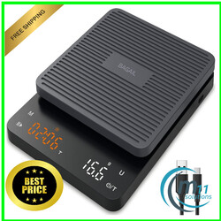 0,1 g Präzision | Kaffeewaage mit Timer | 3000 g