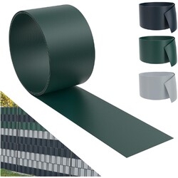 Sichtschutzstreifen PVC 10 Stück 19cm x 252cm anthrazit grün für Zaun Balkon
