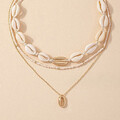 Drei Schicht Beach Muschel Halsketten Bohemian Natural Shell Halskette 