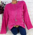 Sweatshirt Shirt Pullover Pulli Tunika Bluse Cord Look ITALY Pink XXL 44 46 48