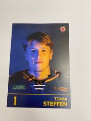 Tommi Steffen #1 Lausitzer Füchse org. signierte Autogrammkarte Saison 23/24