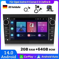 DAB+ Android 14.0 Autoradio 64GB Für Opel Astra H Corsa C D Zafira B GPS Carplay