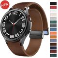 Magnetisches Silikon-Lederarmband für Samsung Galaxy Watch 7 FE 6 5 4 Classic