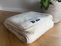 Luxus Wolldecke Kaschmir Naturhaardecke Wohndecke Kuschelde Naturprodukt- Ecru