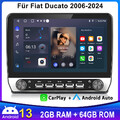 Carplay Android 14 Autoradio GPS NAVI BT Für Fiat Ducato 2006-2024 2+64G SWC DAB