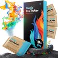 Magic Flames Buntes Feuer 10x 30g Feuerpulver Feuer Farben Pulver Flammenzauber