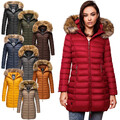 Marikoo Damen Winter Übergangs Jacke Winterjacke Stepp Mantel gesteppt lang B647