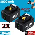 2X 18V/8,0Ah für Makita Akku BL1860B- 2er Set - 197422-4 BL1850 BL1830 DHL HOT