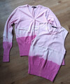 2er Set Strickjacke Jäckchen + Pulli Top rosa pink Feinstrick zero Gr. S 36 38