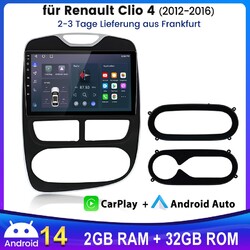 Für Renault Clio IV 2012-16 Carplay Android 14 Autoradio GPS SAT NAVI BT SWC DAB