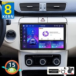 DAB+ 6+128GB Autoradio Android 15 Apple Carplay GPS Navi Für VW Passat B6 B7 CC