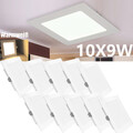 10x9W LED Panel Einbaustrahler Deckenleuchte Spot Flach ultraslim Warmweiß 230V