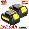 2x Für DeWalt DCB184 Akku 18V 8,0Ah XR Li-Ion Batterie DCB182 Für DCB200-2 AKKU